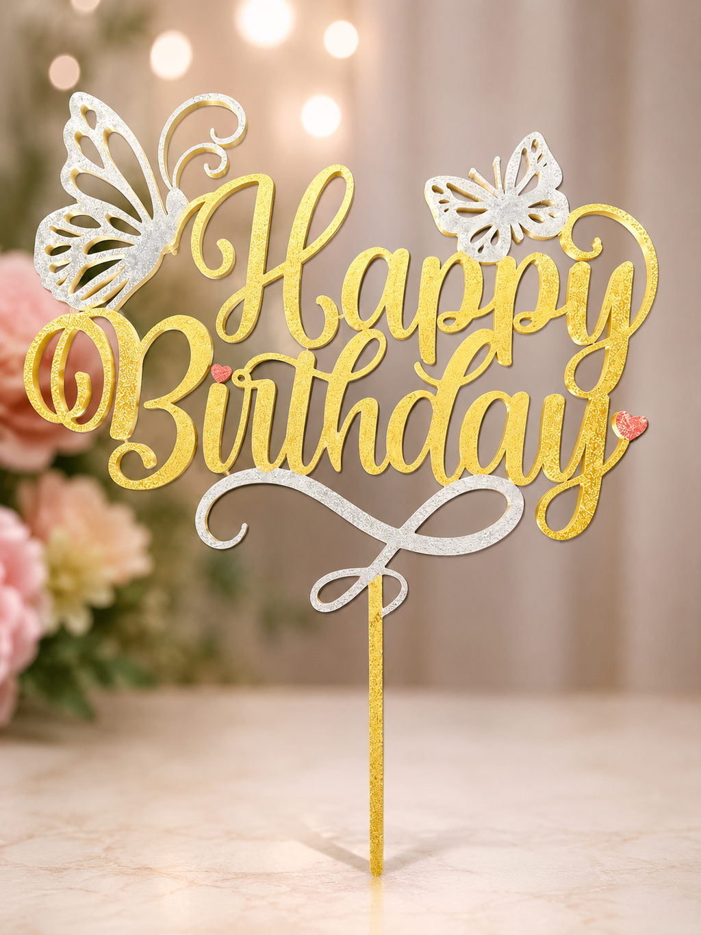 Customizable Butterfly Birthday Cake Topper