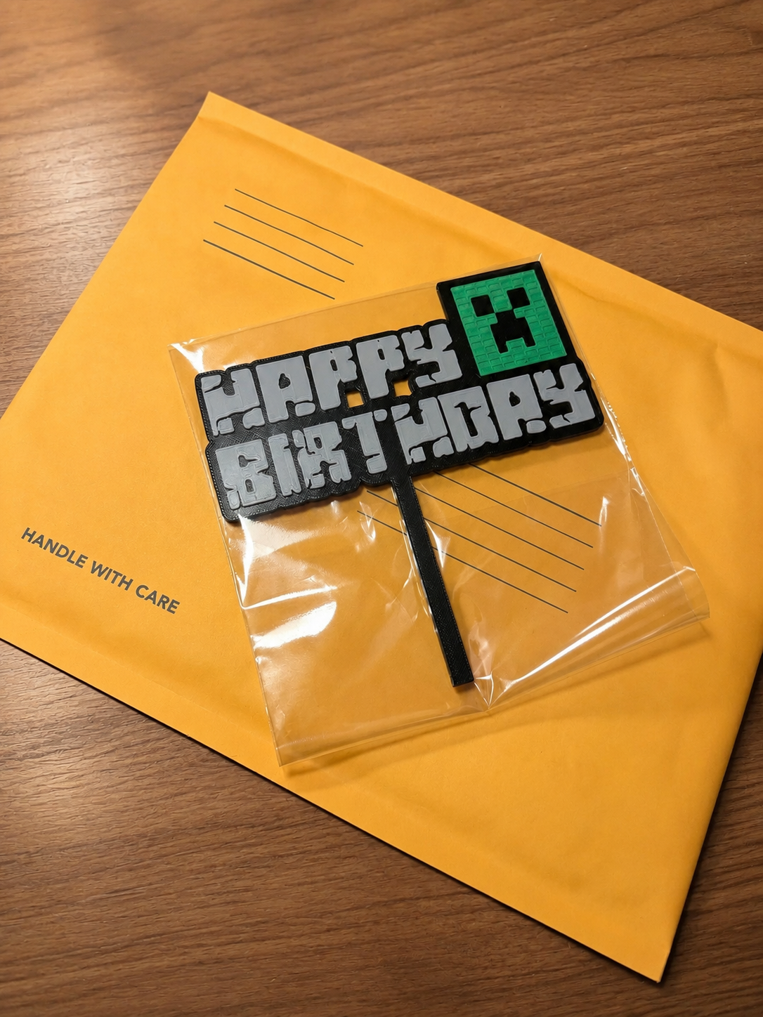 Minecraft Birthday Cake Topper, Personalized Cake Topper, Custom Gamer Birthday Decoration