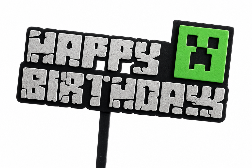 Minecraft Birthday Cake Topper, Personalized Cake Topper, Custom Gamer Birthday Decoration