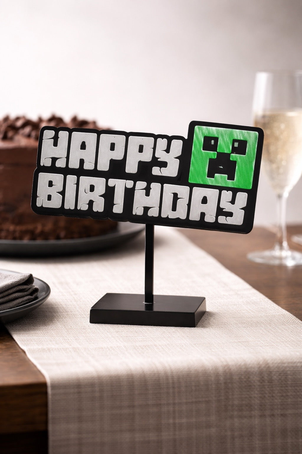 Minecraft Birthday Cake Topper, Personalized Cake Topper, Custom Gamer Birthday Decoration